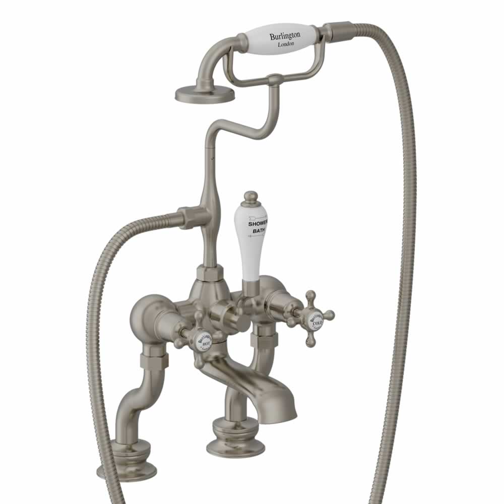 Claremont Regent bath shower mixer - deck mounted  brushed nickel